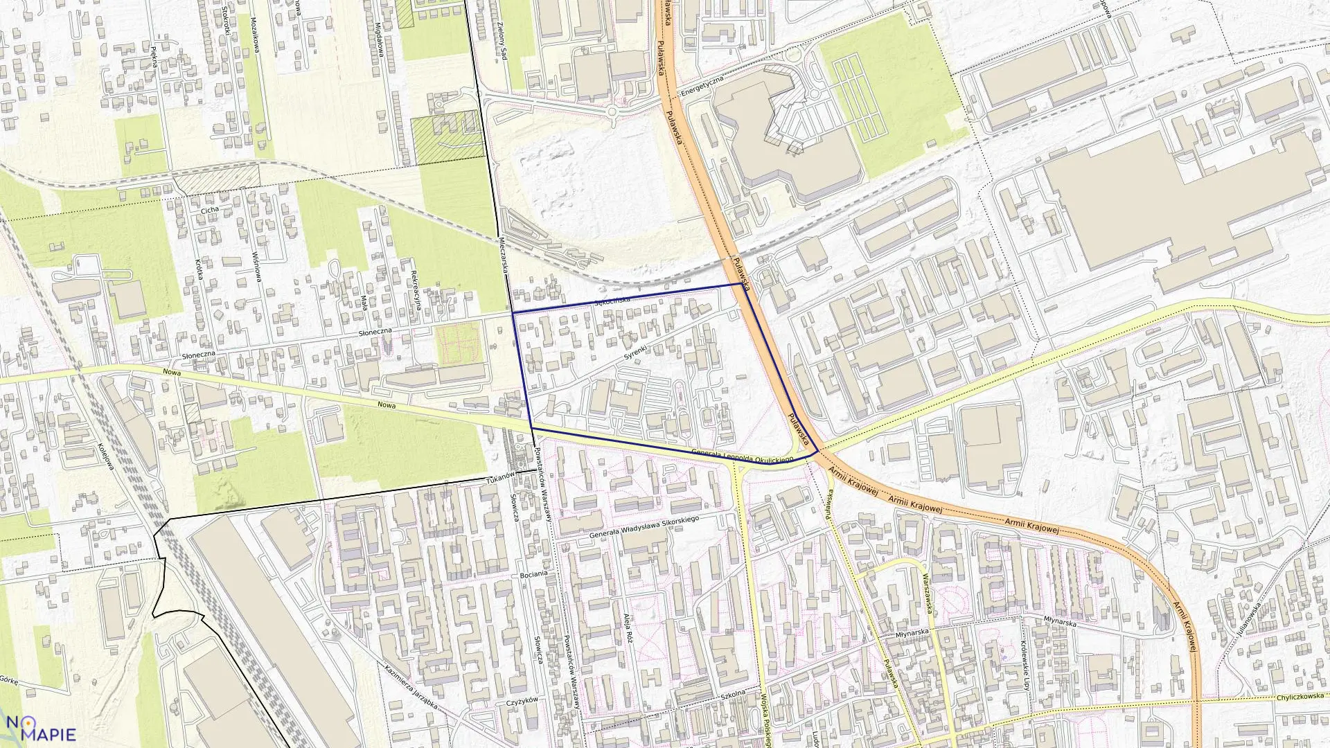 Mapa obrębu 12 w gminie Piaseczno