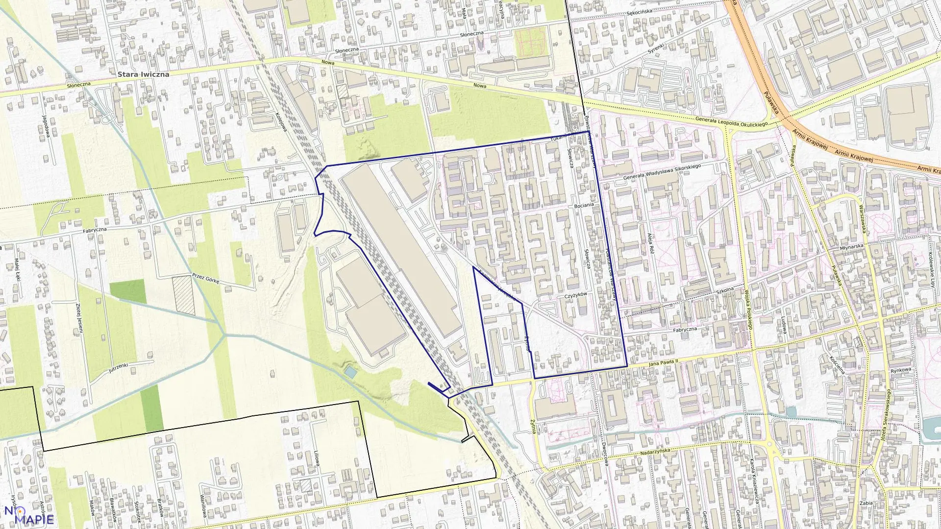 Mapa obrębu 13 w gminie Piaseczno