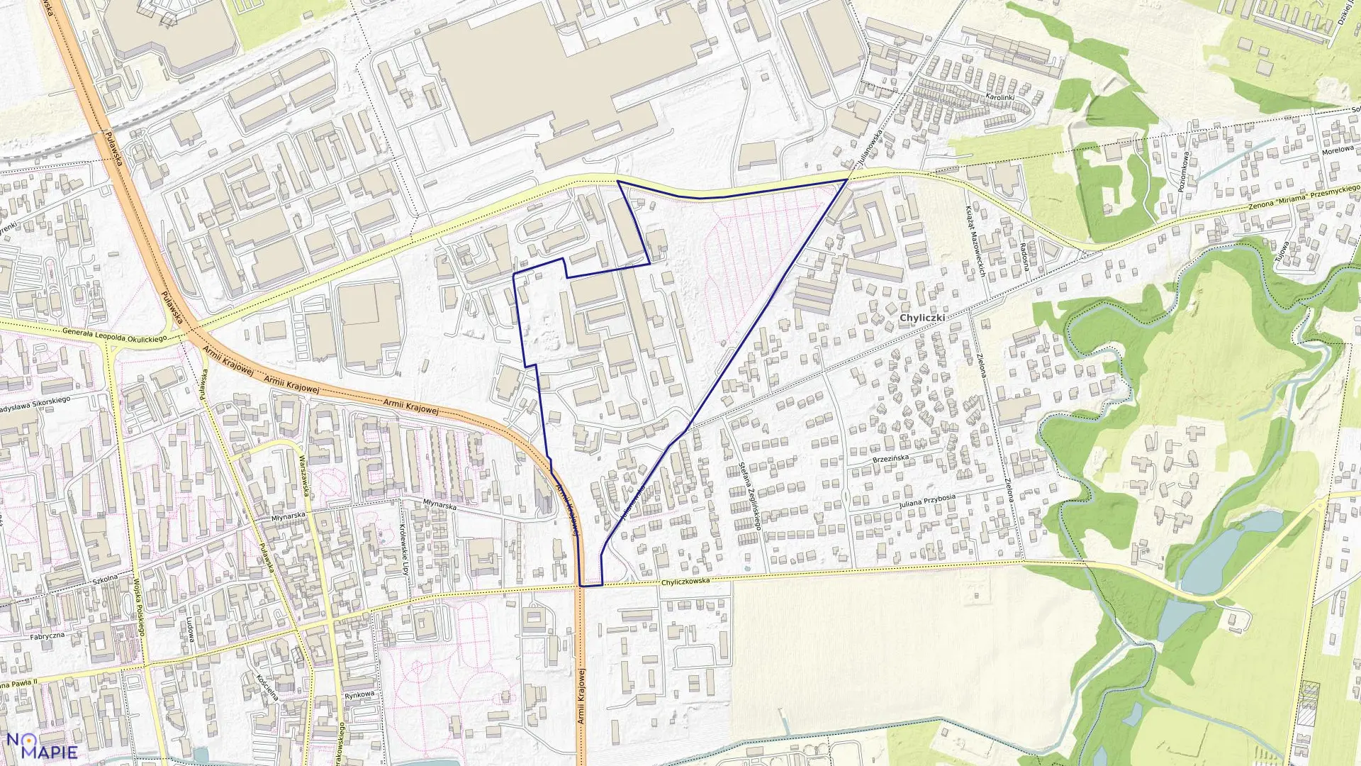 Mapa obrębu 21 w gminie Piaseczno