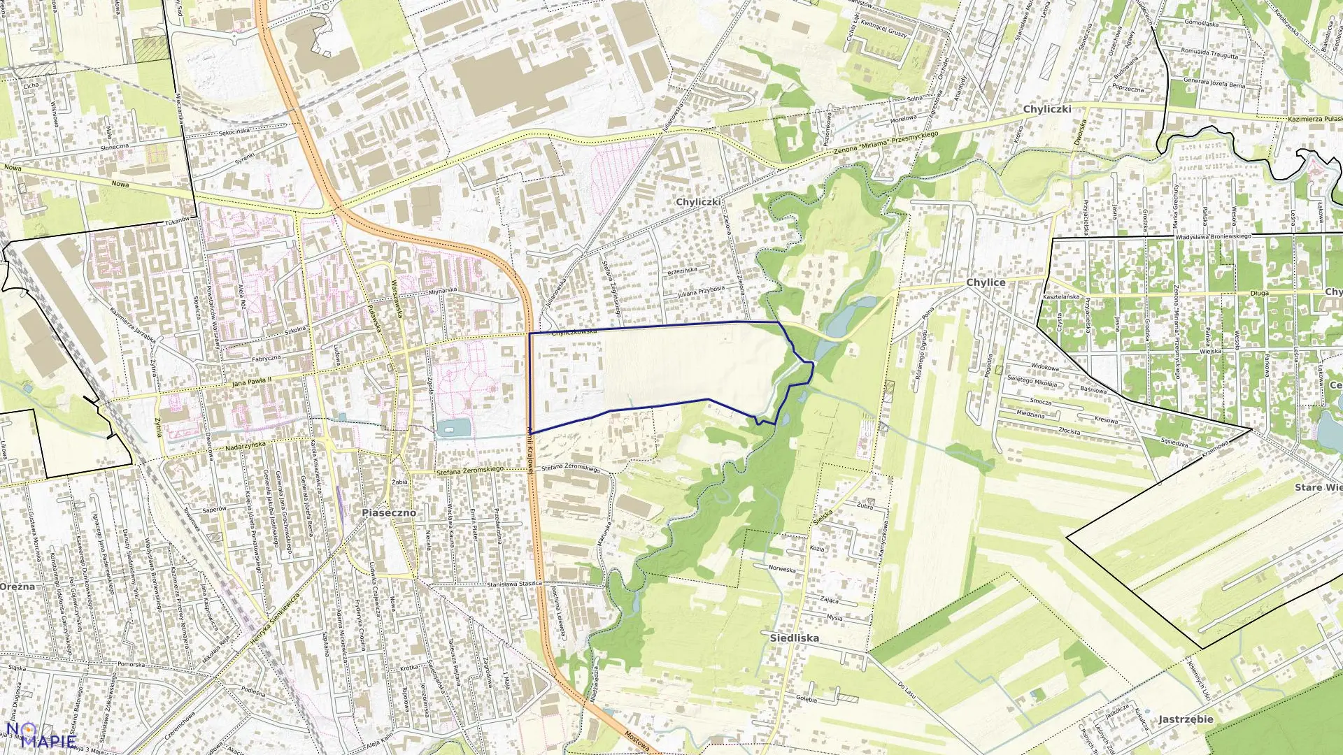 Mapa obrębu 28 w gminie Piaseczno