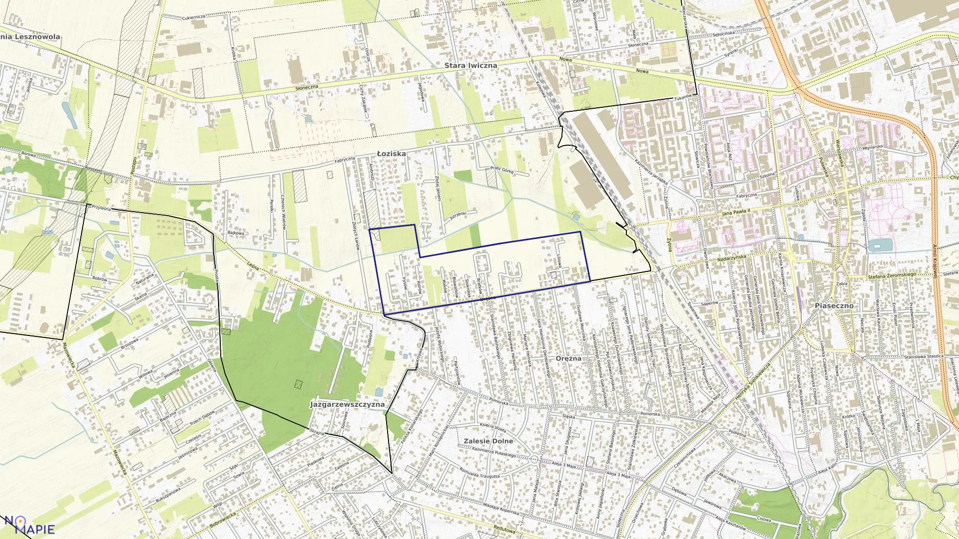 Mapa obrębu 29 w gminie Piaseczno