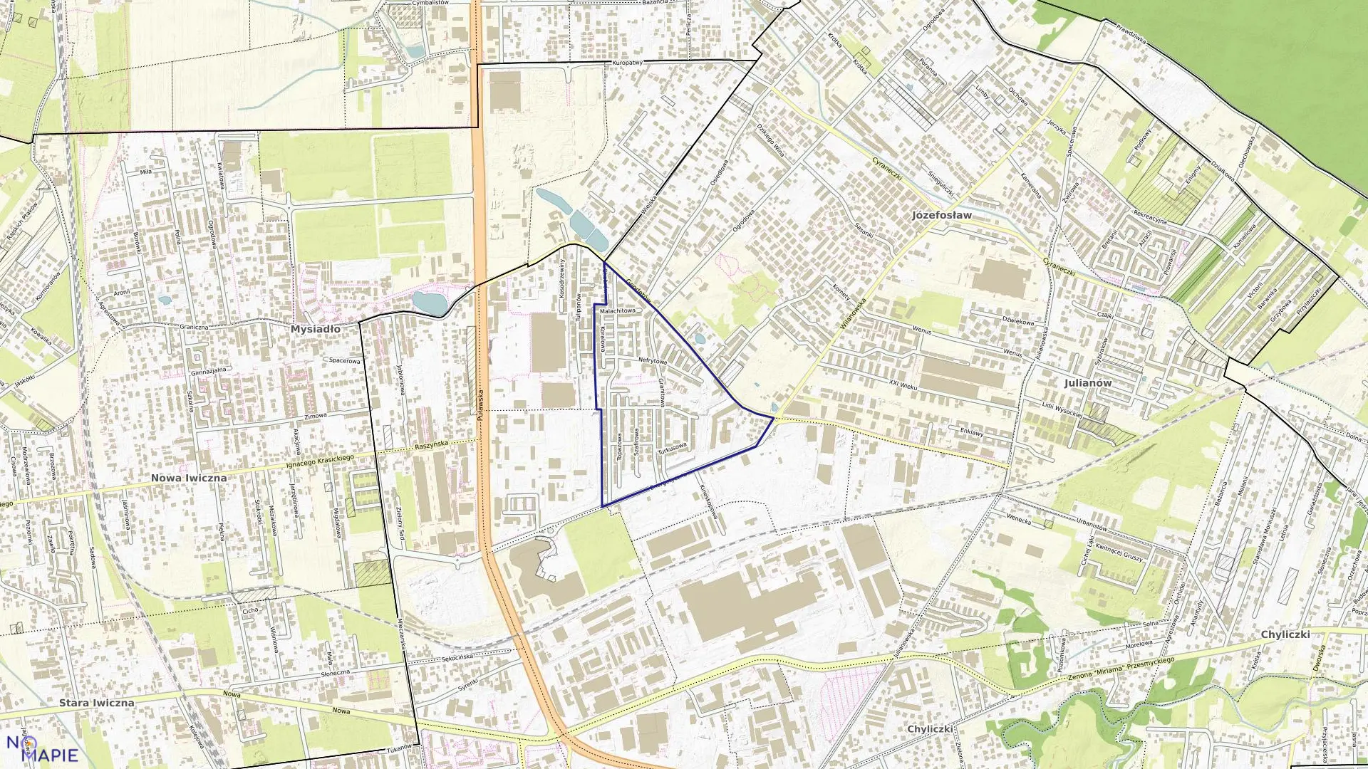 Mapa obrębu 3 w gminie Piaseczno