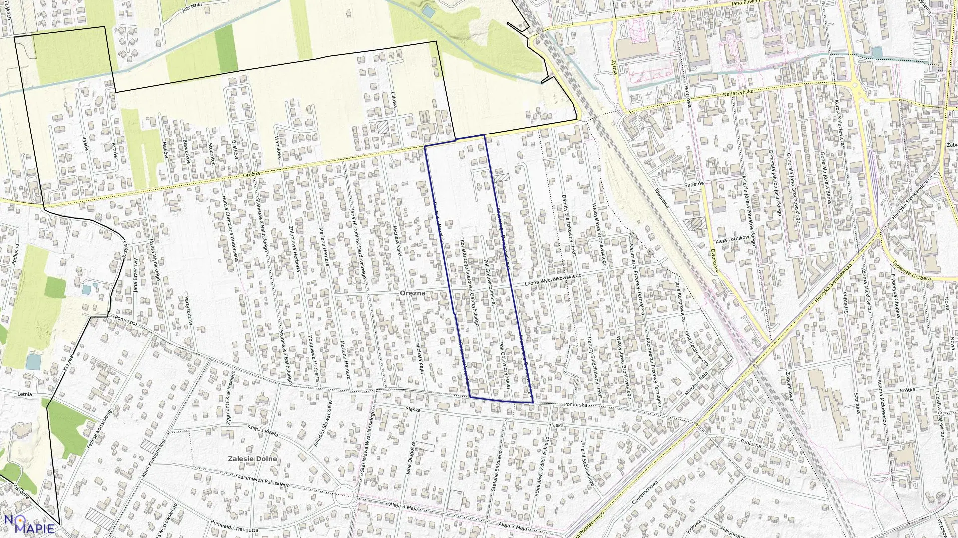 Mapa obrębu 33 w gminie Piaseczno