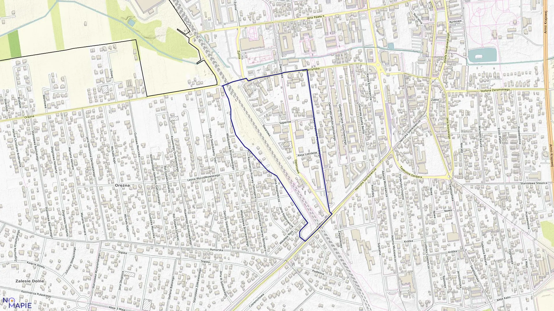 Mapa obrębu 37 w gminie Piaseczno