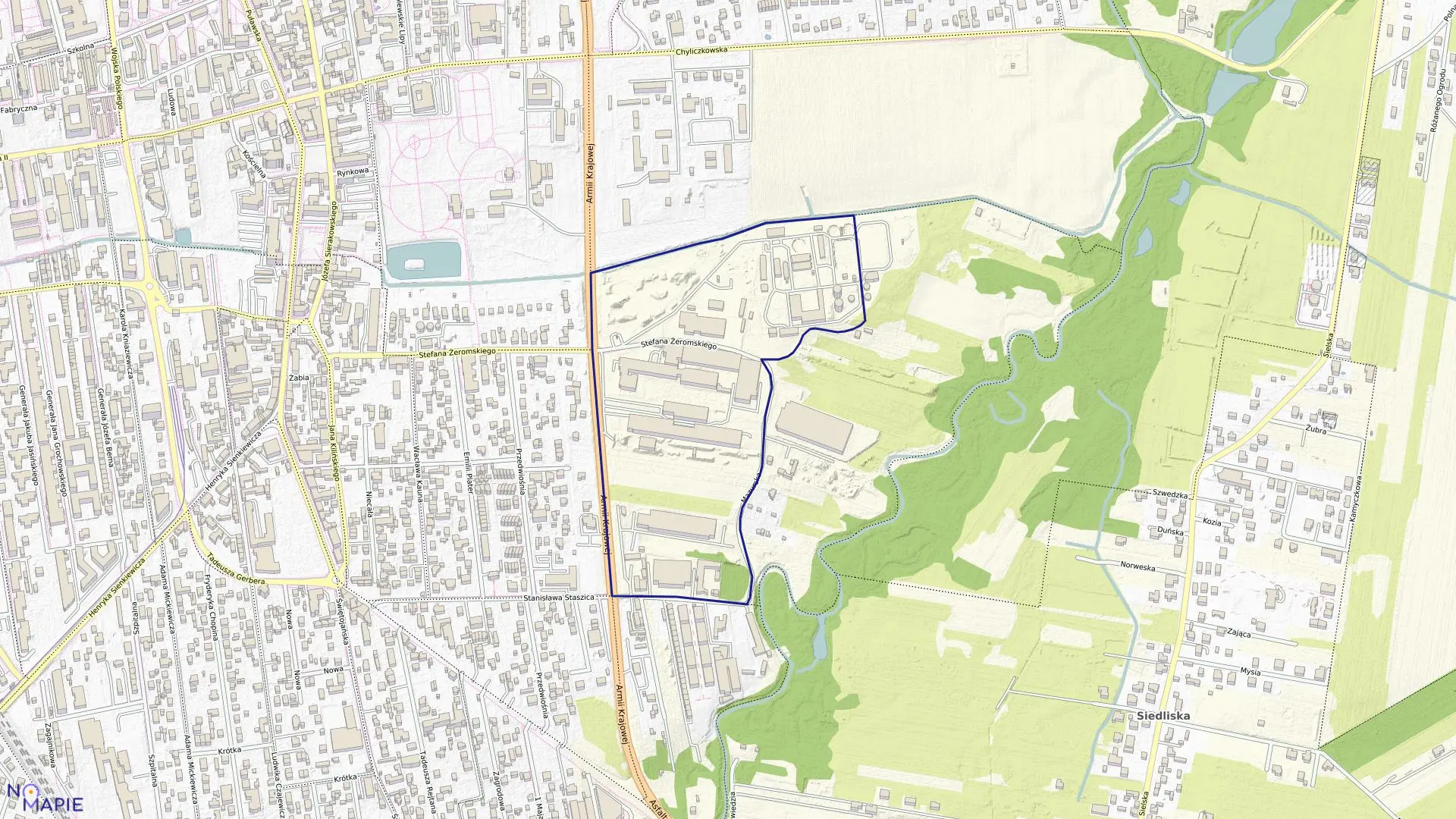 Mapa obrębu 43 w gminie Piaseczno