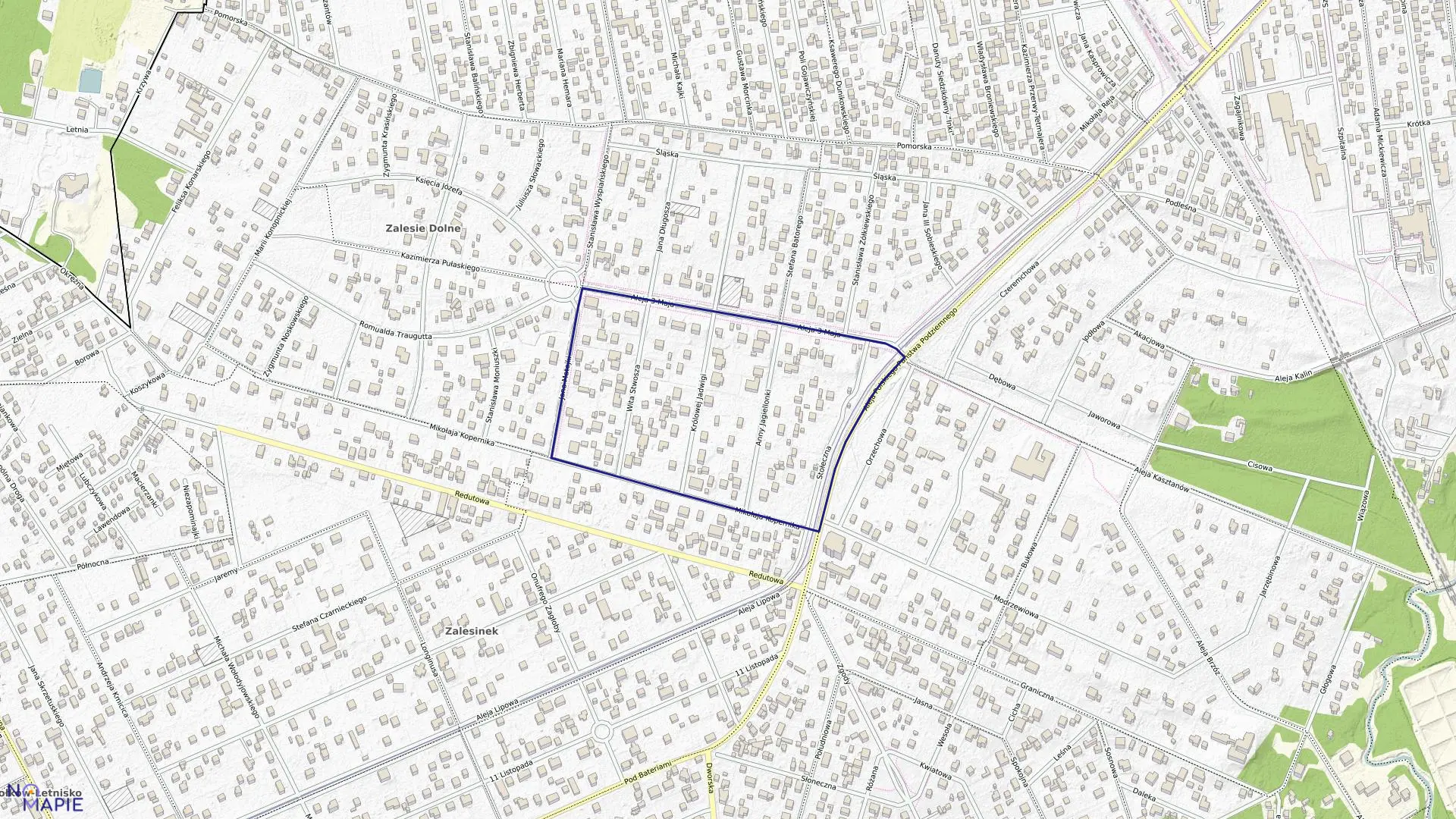 Mapa obrębu 50 w gminie Piaseczno