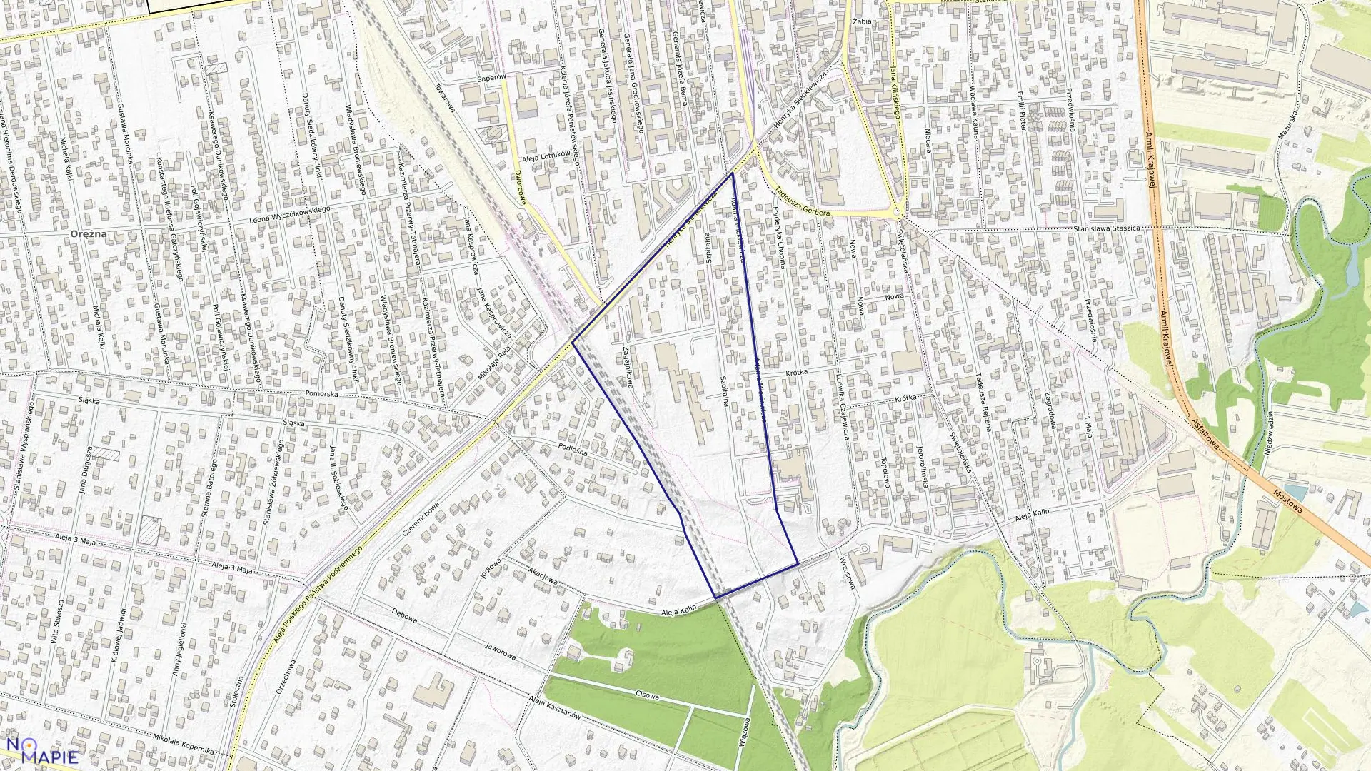 Mapa obrębu 53 w gminie Piaseczno