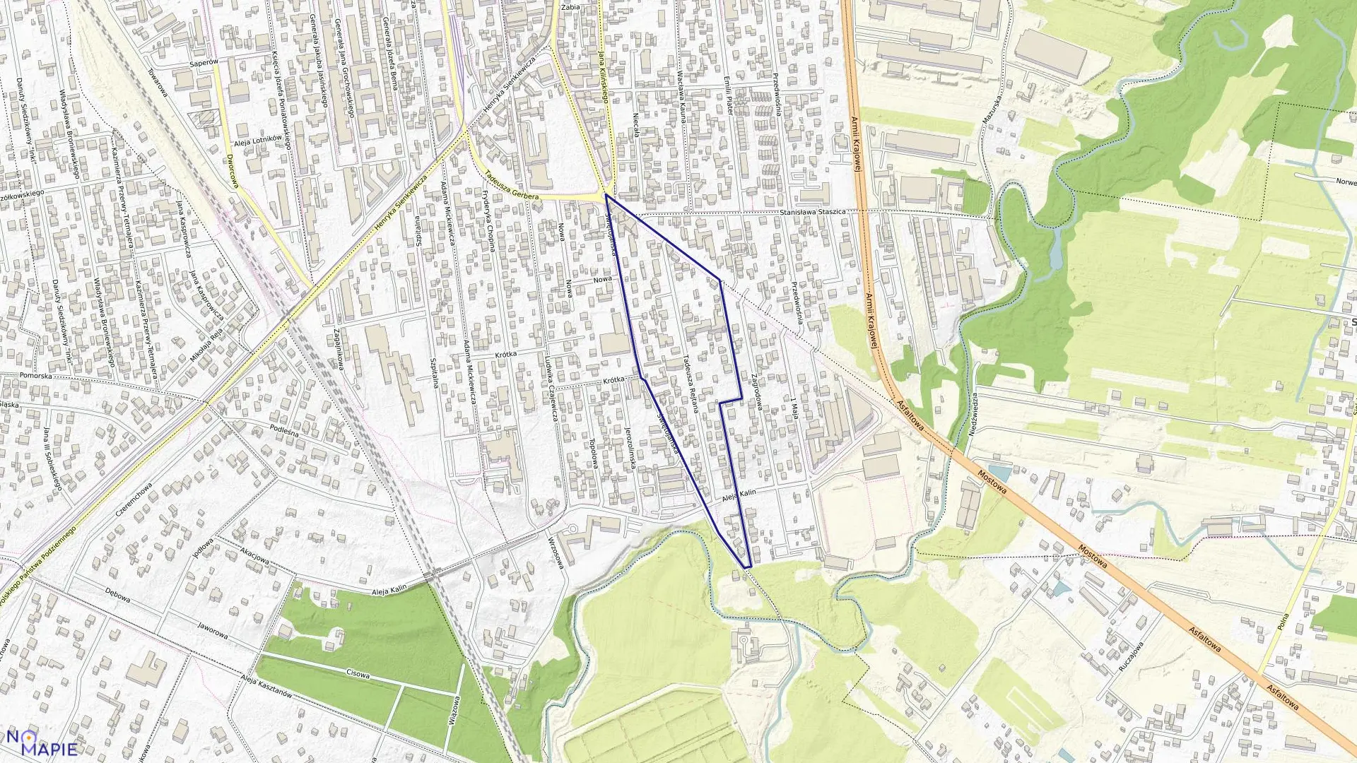 Mapa obrębu 57 w gminie Piaseczno