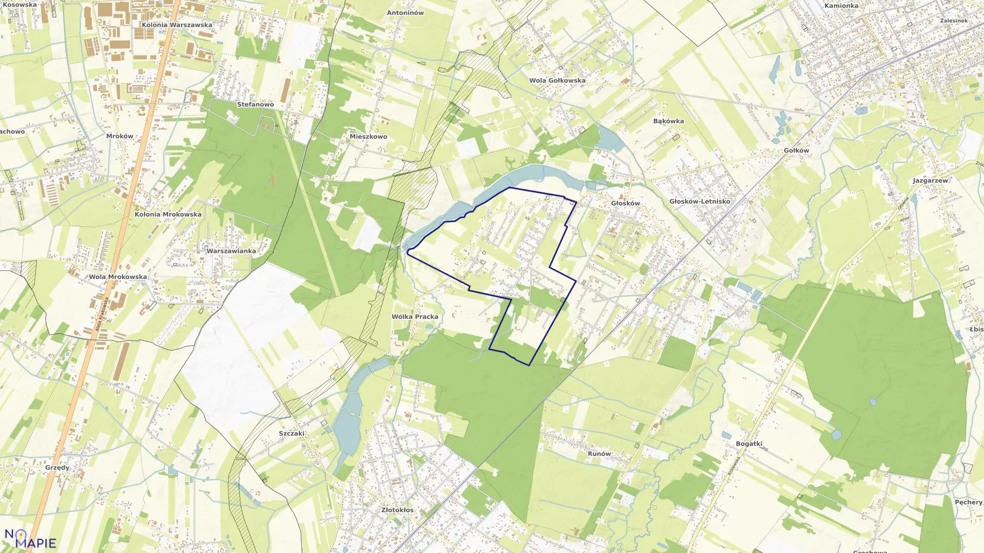 Mapa obrębu BASZKÓWKA w gminie Piaseczno