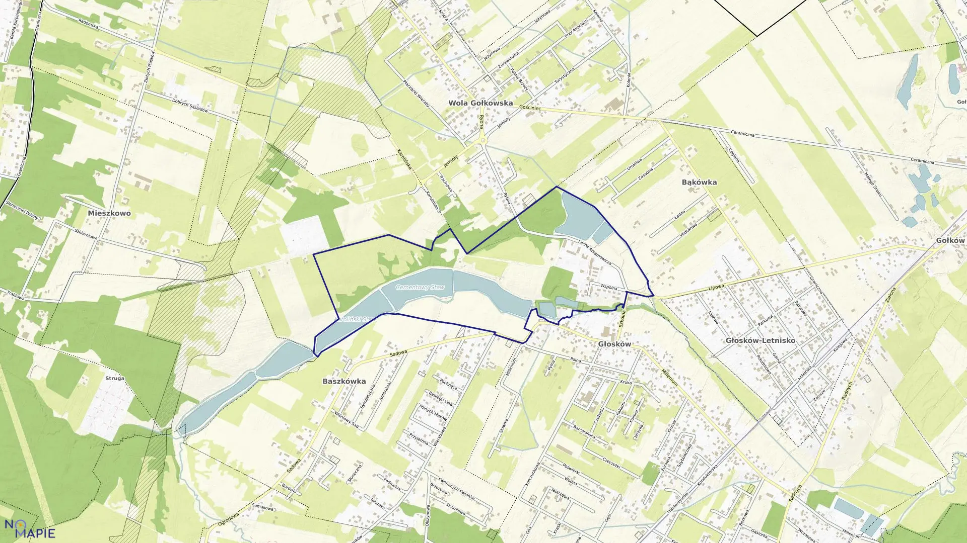 Mapa obrębu GŁOSKÓW PGR w gminie Piaseczno