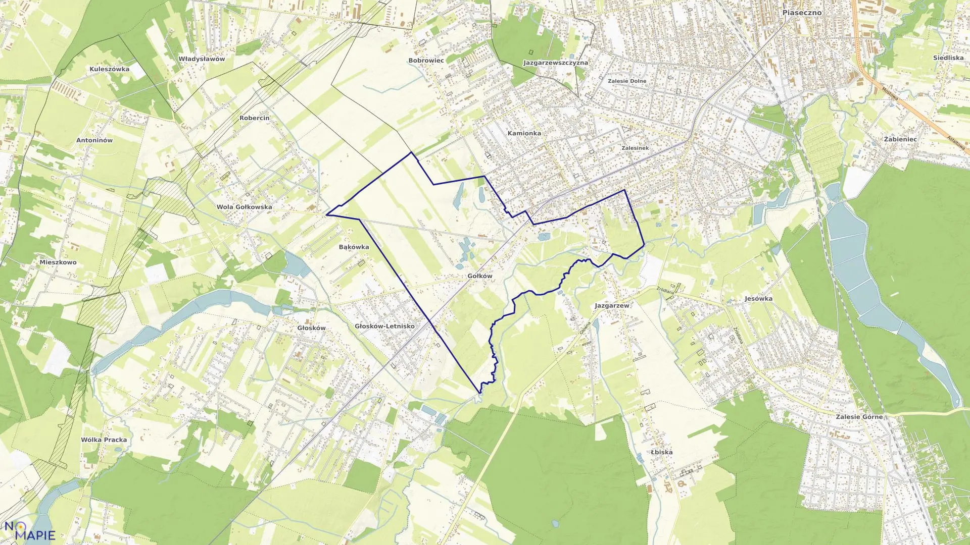 Mapa obrębu GOŁKÓW w gminie Piaseczno