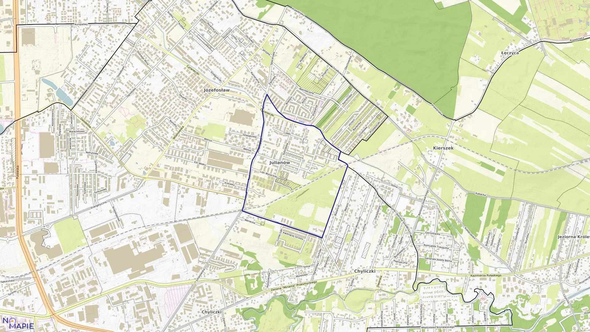 Mapa obrębu JULIANÓW w gminie Piaseczno