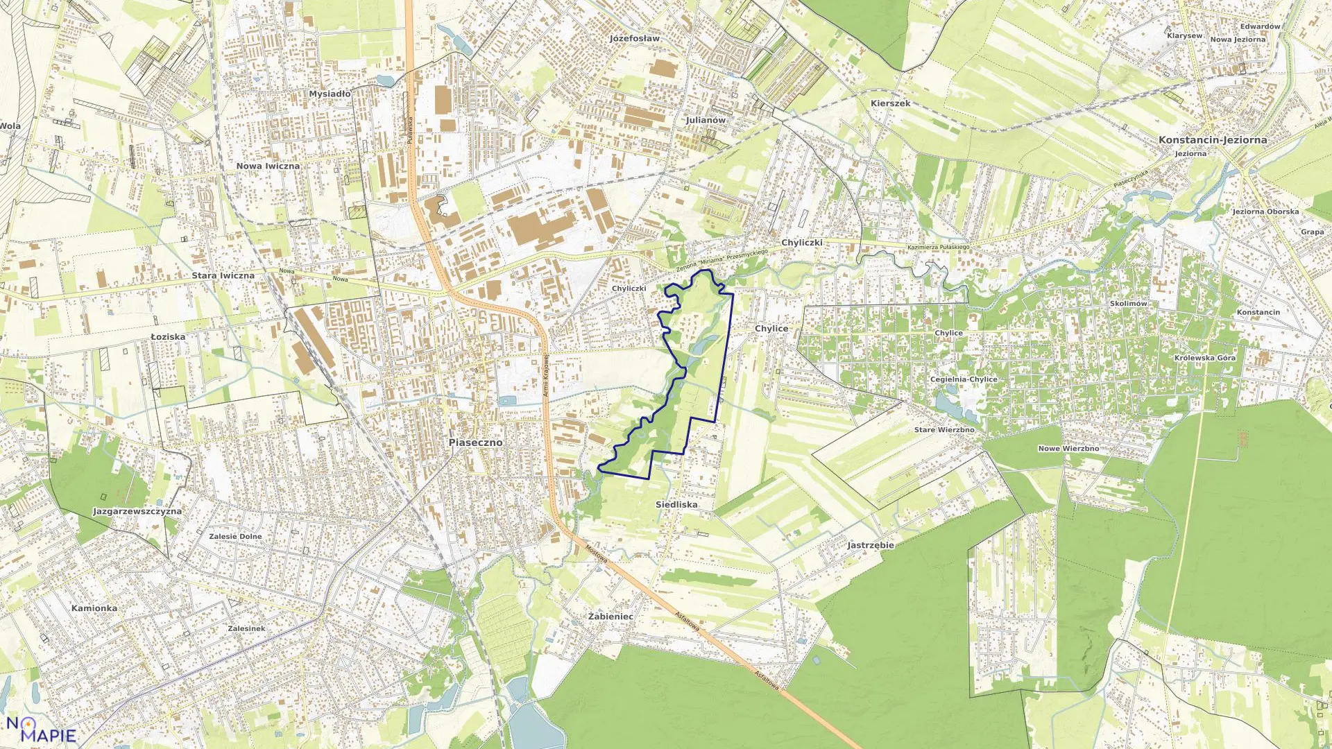 Mapa obrębu PÓLKO PGR w gminie Piaseczno