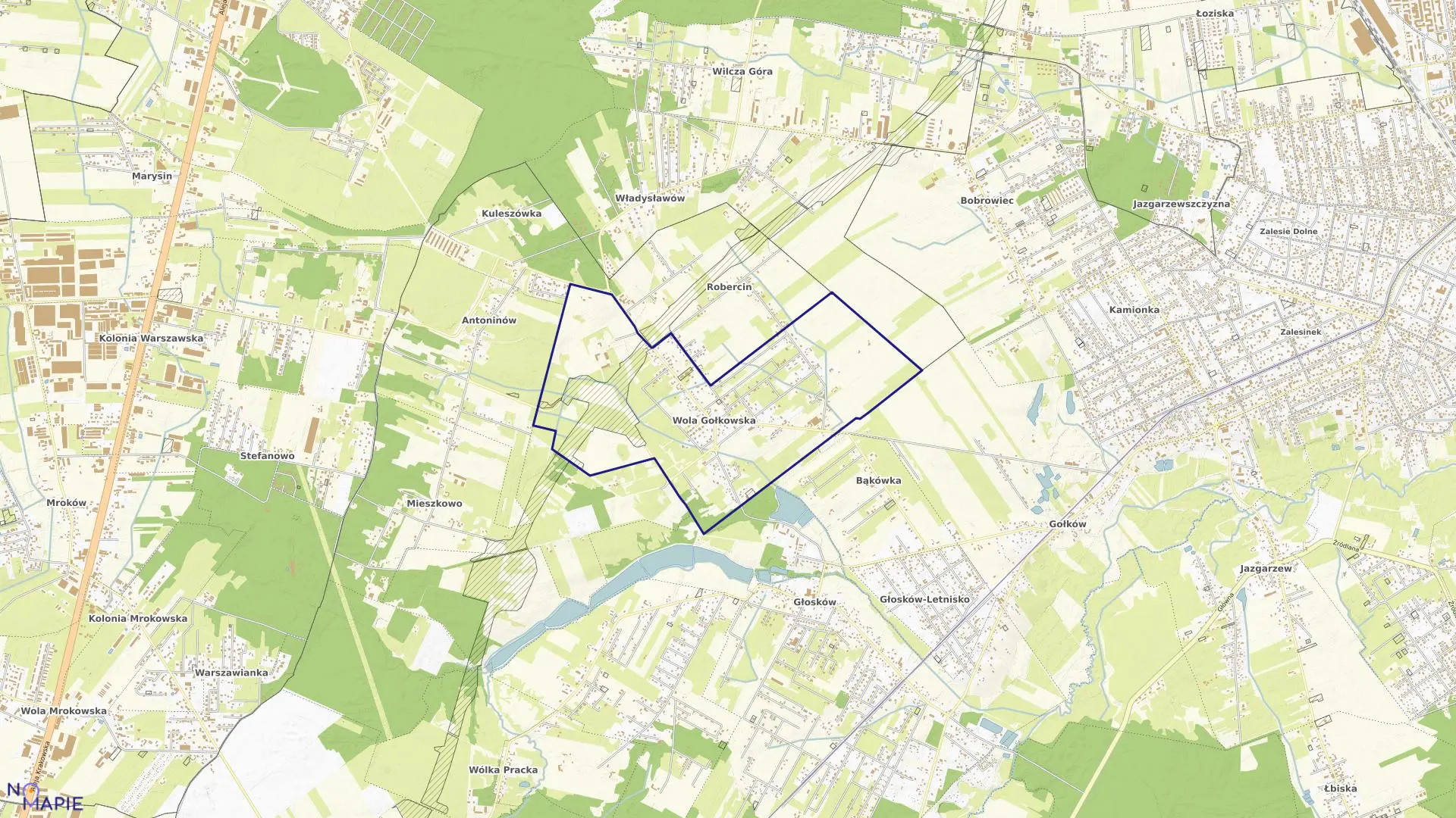 Mapa obrębu WOLA GOŁKOWSKA w gminie Piaseczno